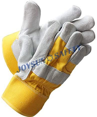 CB01 Grey Cow Split Leather Work Gloves for Construction