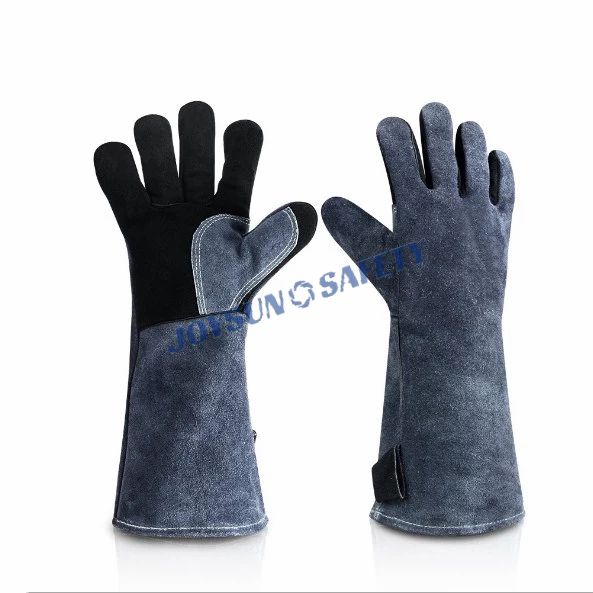 WD12 Dark Grey Cow Split Leather High Heat and Spark Resistant Work Gloves 16"